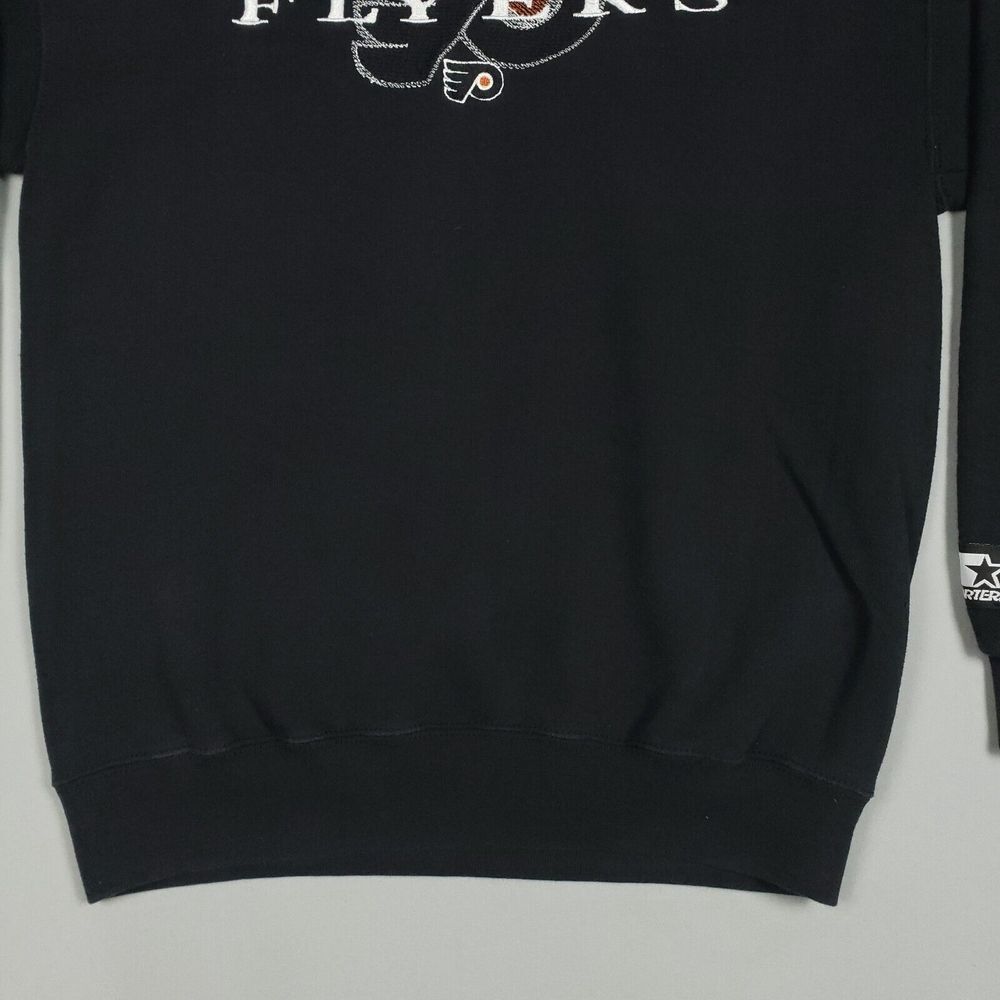 Vtg Starter Philadelphia Flyers Sweatshirt Boy XL Black Embroidered Logo NHL - Picture 3 of 13
